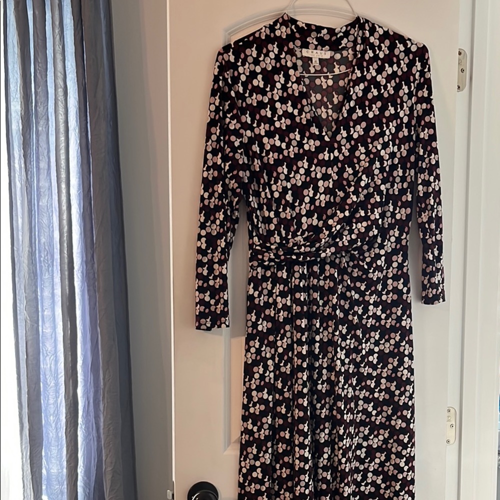 Floral Wrap Dress - Black and Pink